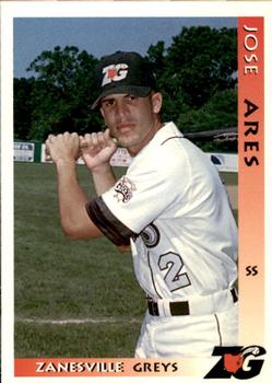 1996 Grandstand Zanesville Greys #2 Jose Ares Front
