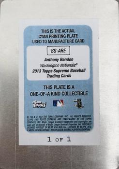 2013 Topps Supreme - Supreme Stylings Autographs Printing Plate Cyan #SS-ARE Anthony Rendon Back