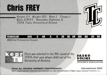 2005 Grandstand Tri-City Dust Devils #7 Chris Frey Back