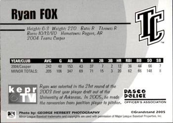 2005 Grandstand Tri-City Dust Devils #13 Ryan Fox Back