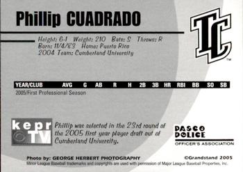 2005 Grandstand Tri-City Dust Devils #16 Phillip Cuadrado Back