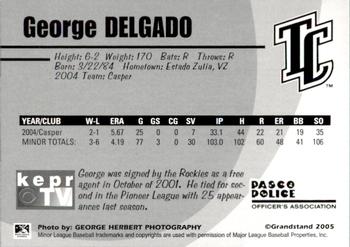 2005 Grandstand Tri-City Dust Devils #20 George Delgado Back