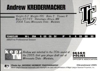 2005 Grandstand Tri-City Dust Devils #21 Andrew Kreidermacher Back