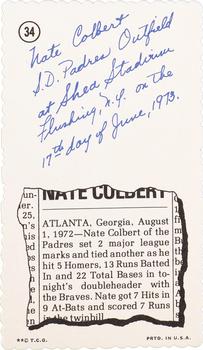 1974 Topps Deckle - White Backs #34 Nate Colbert Back