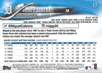 2018 Topps New Era #17 Miguel Cabrera Back