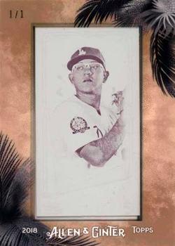 2018 Topps Allen & Ginter - Framed Mini Magenta Printing Plate #335 Julio Urias Front