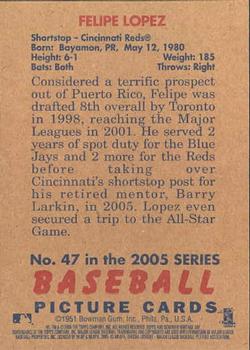 2005 Bowman Heritage #47 Felipe Lopez Back
