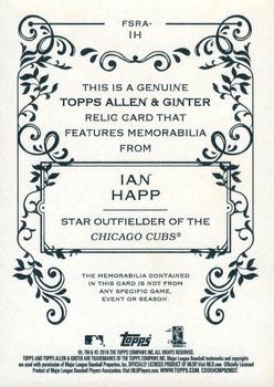 2018 Topps Allen & Ginter - Full-Size Relics #FSRA-IH Ian Happ Back
