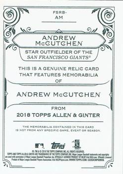 2018 Topps Allen & Ginter - Full-Size Relics #FSRB-AM Andrew McCutchen Back