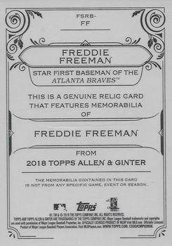 2018 Topps Allen & Ginter - Full-Size Relics #FSRB-FF Freddie Freeman Back