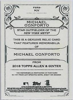 2018 Topps Allen & Ginter - Full-Size Relics #FSRB-MN Michael Conforto Back