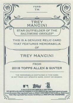 2018 Topps Allen & Ginter - Full-Size Relics #FSRB-TM Trey Mancini Back