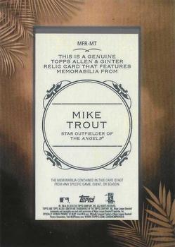 2018 Topps Allen & Ginter - Framed Mini Relics #MFR-MT Mike Trout Back