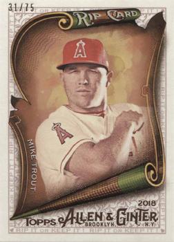 2018 Topps Allen & Ginter - Rip Cards #RIP-85 Mike Trout Front