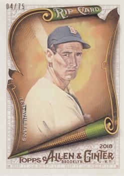 2018 Topps Allen & Ginter - Rip Cards #RIP-96 Ted Williams Front