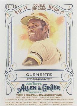2018 Topps Allen & Ginter - Double Rip Cards #DRIP-26 Ernie Banks/Roberto Clemente Front