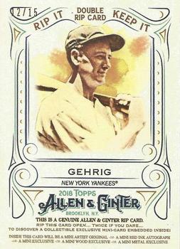 2018 Topps Allen & Ginter - Double Rip Cards #DRIP-44 Lou Gehrig/Babe Ruth Front