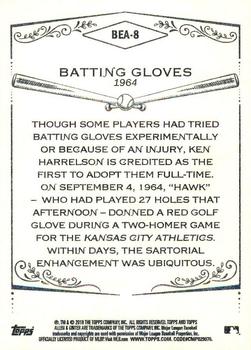 2018 Topps Allen & Ginter - Baseball Equipment of the Ages #BEA-8 Batting Gloves Back