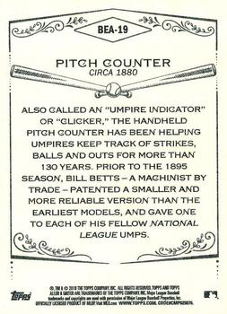 2018 Topps Allen & Ginter - Baseball Equipment of the Ages #BEA-19 Pitch Counter Back