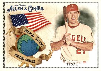 2018 Topps Allen & Ginter - World Talent #WT-50 Mike Trout Front