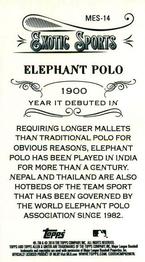 2018 Topps Allen & Ginter - Mini Exotic Sports #MES-14 Elephant Polo Back