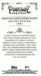 2018 Topps Allen & Ginter - Mini Postage Required #MPR-1 Hawaiian Missionaries Stamp Back