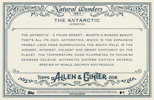 2018 Topps Allen & Ginter - Natural Wonders #NWB-8 The Antarctic Back
