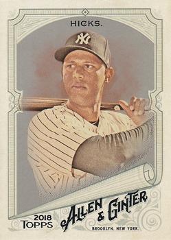 2018 Topps Allen & Ginter - Silver Glossy #44 Aaron Hicks Front