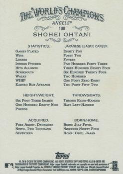 2018 Topps Allen & Ginter - Silver Glossy #100 Shohei Ohtani Back