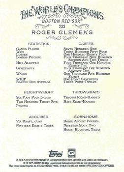 2018 Topps Allen & Ginter - Silver Glossy #233 Roger Clemens Back