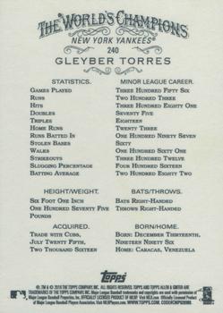 2018 Topps Allen & Ginter - Silver Glossy #240 Gleyber Torres Back