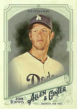 2018 Topps Allen & Ginter - Silver Glossy #280 Clayton Kershaw Front
