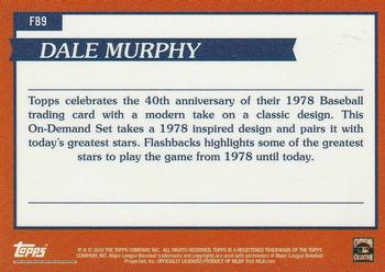 2018 Topps On-Demand Inspired By '78 - Famous Flashbacks #FB9 Dale Murphy Back