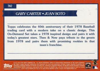 2018 Topps On-Demand Inspired By '78 - Then & Now #TN2 Gary Carter / Juan Soto Back