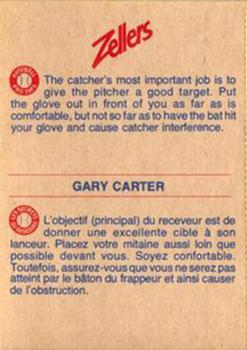 1982 Zellers Montreal Expos #1C Gary Carter Back