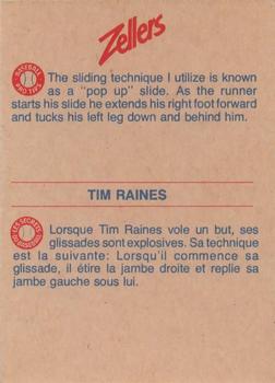 1982 Zellers Montreal Expos #3A Tim Raines Back