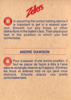 1982 Zellers Montreal Expos #4A Andre Dawson Back