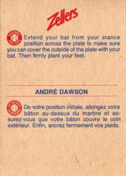 1982 Zellers Montreal Expos #4B Andre Dawson Back