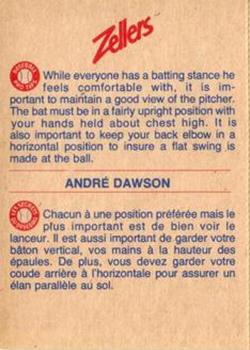 1982 Zellers Montreal Expos #4C Andre Dawson Back