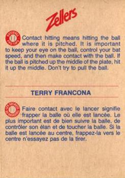 1982 Zellers Montreal Expos #5A Terry Francona Back