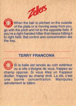 1982 Zellers Montreal Expos #5B Terry Francona Back