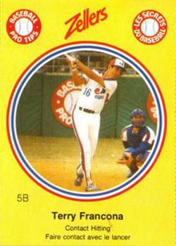 1982 Zellers Montreal Expos #5B Terry Francona Front