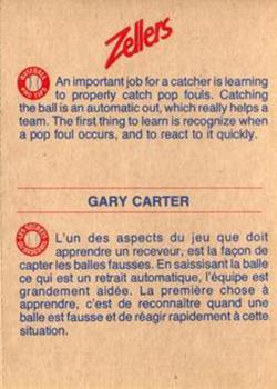 1982 Zellers Montreal Expos #6A Gary Carter Back
