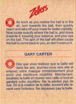 1982 Zellers Montreal Expos #6B Gary Carter Back