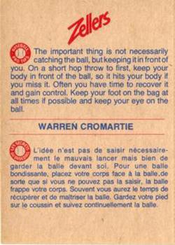 1982 Zellers Montreal Expos #7C Warren Cromartie Back