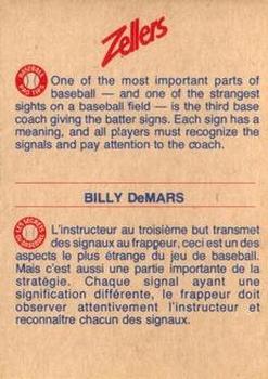 1982 Zellers Montreal Expos #9A Billy DeMars Back