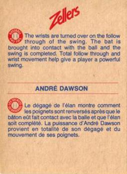 1982 Zellers Montreal Expos #10C Andre Dawson Back