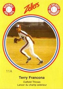 1982 Zellers Montreal Expos #11A Terry Francona Front