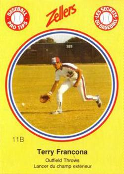 1982 Zellers Montreal Expos #11B Terry Francona Front