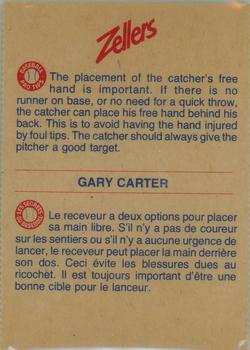 1982 Zellers Montreal Expos #16B Gary Carter Back